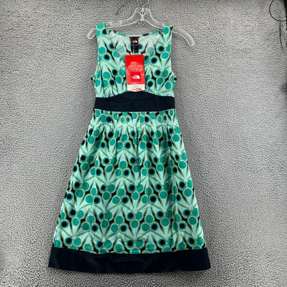The North Face Women Liberty Dress Bonnie Blue Size Small UPF 15 Linen Blend NEW